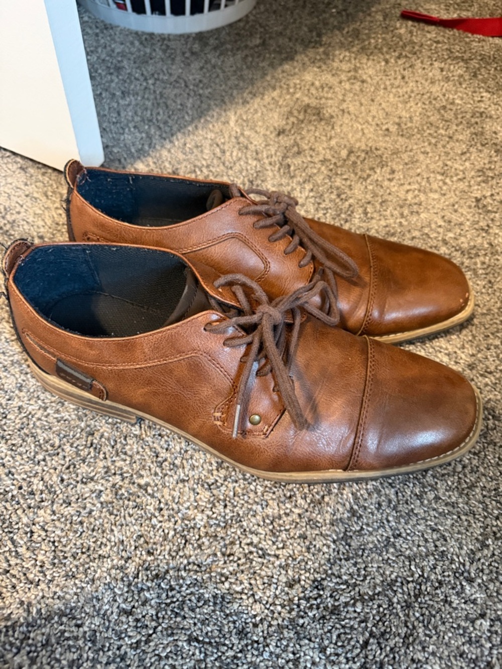Men's Brown Leather Lace-Up Dress Shoes